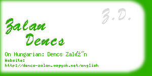 zalan dencs business card